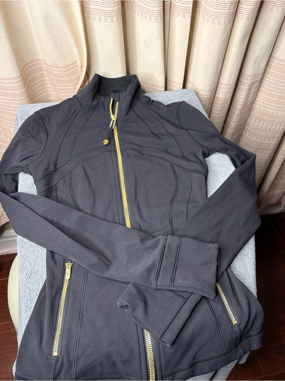 lululemon athletica Black Performance Jacket with Gold Zippers